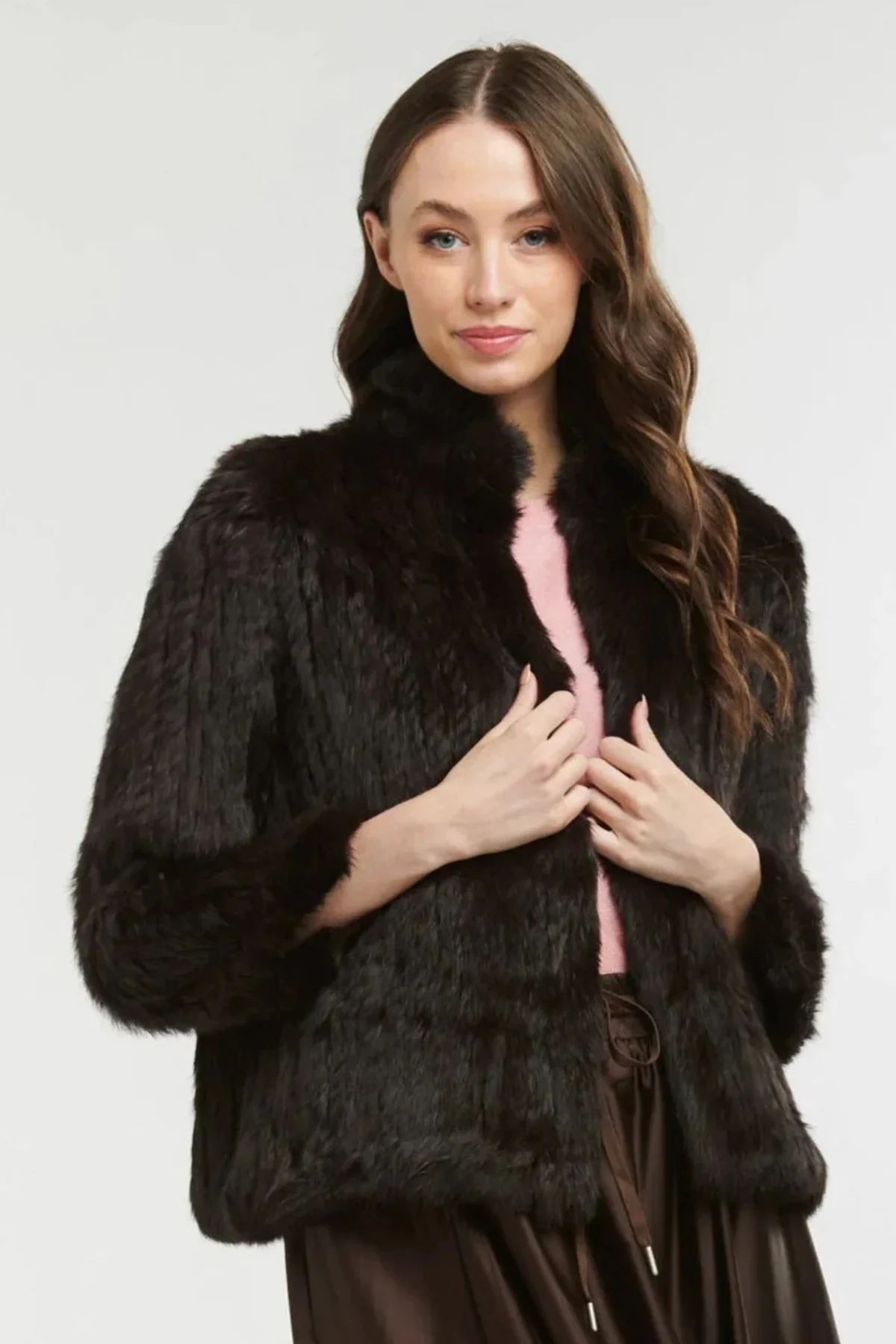 Luxury fur-trimmed belted stroller coat from the Cassandra Furs collection, Forest Hills New York